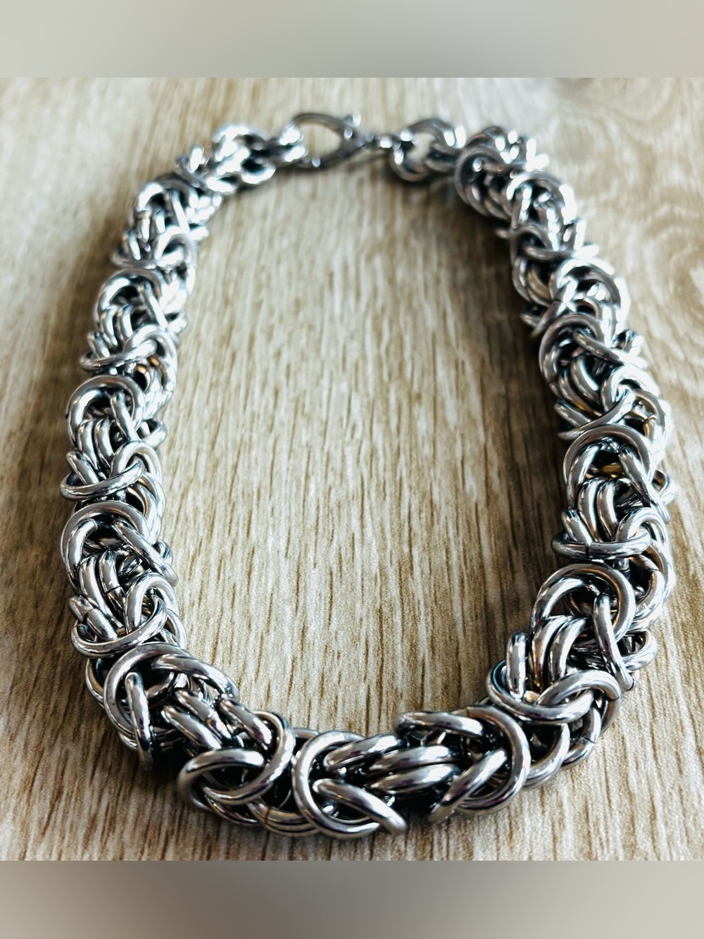 Sterling Silver Byzantine Chain Necklace - Silver